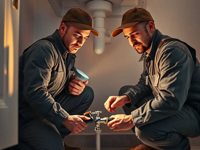 Plumber inspecting supply lines and shut-off valves during a pre-purchase plumbing check in Apache Junction, AZ
