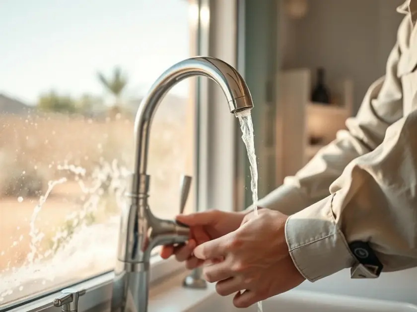 Whole-home water softener installed in an Apache Junction, AZ garage next to the water heater