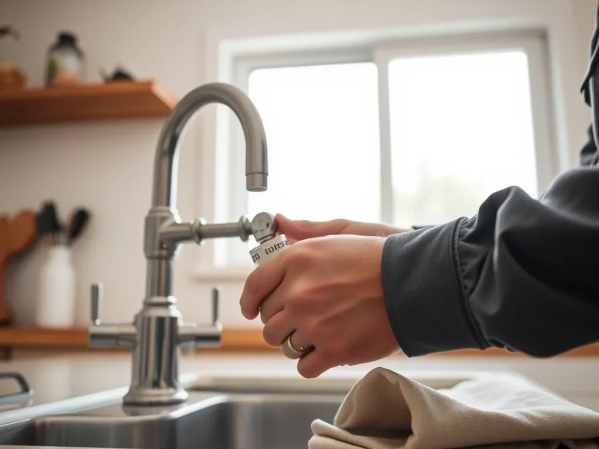 Plumber replacing a kitchen faucet cartridge in an Apache Junction home