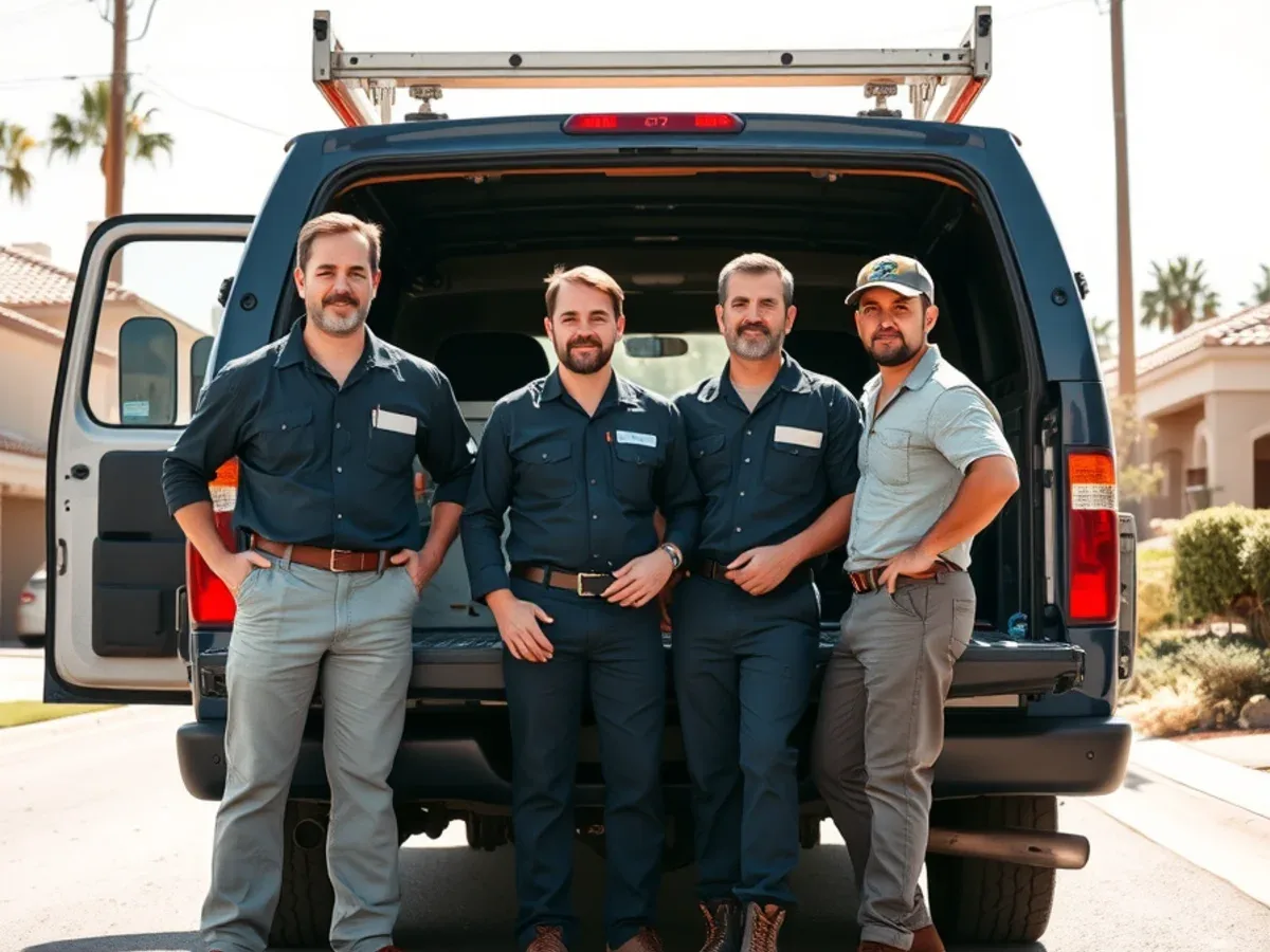 Shane Robert Hooper and the AllStar Home Services team beside their branded truck in Apache Junction, AZ