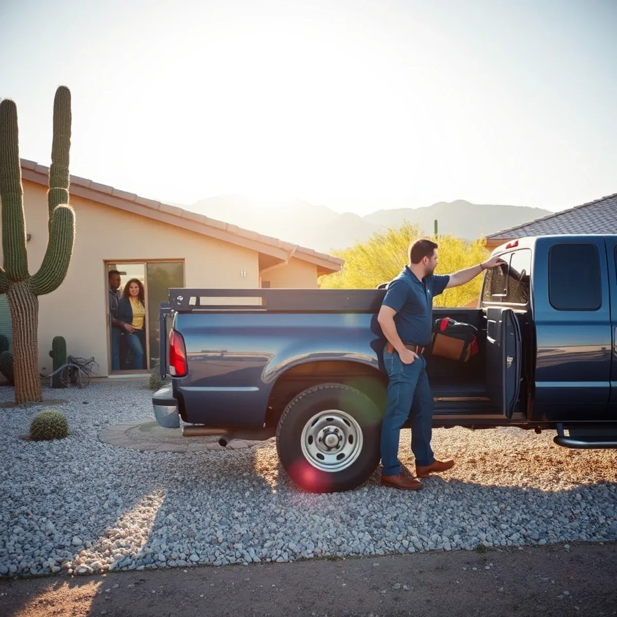AllStar plumber performing leak detection at a Desert Harbor home in Apache Junction, AZ