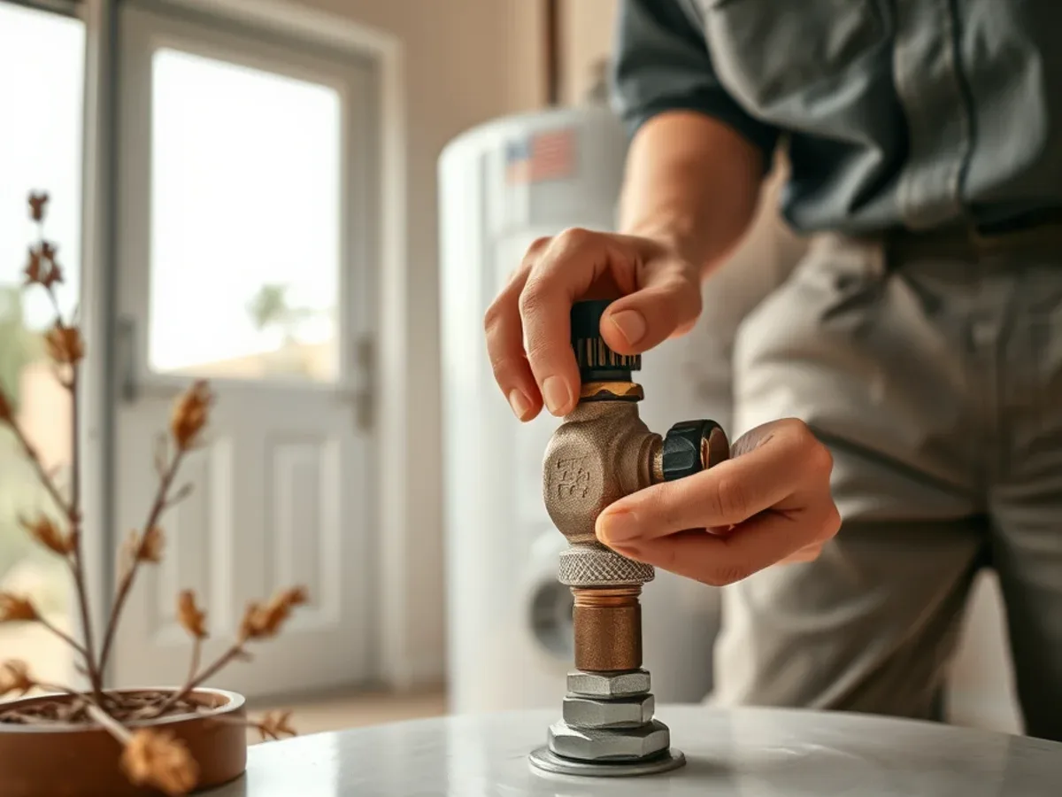 Water heater and main valve shut down for the summer in a vacant desert home