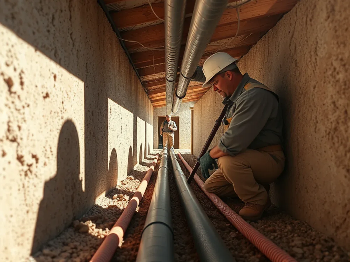 Long insulated hot water run through the crawlspace of a large custom home