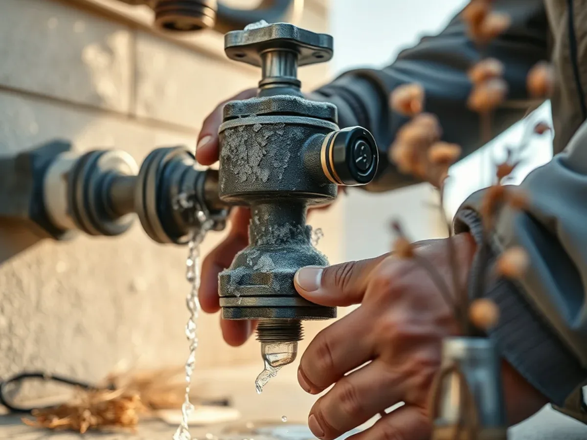 Heavy hard water scale crusted on a fixture and valve body