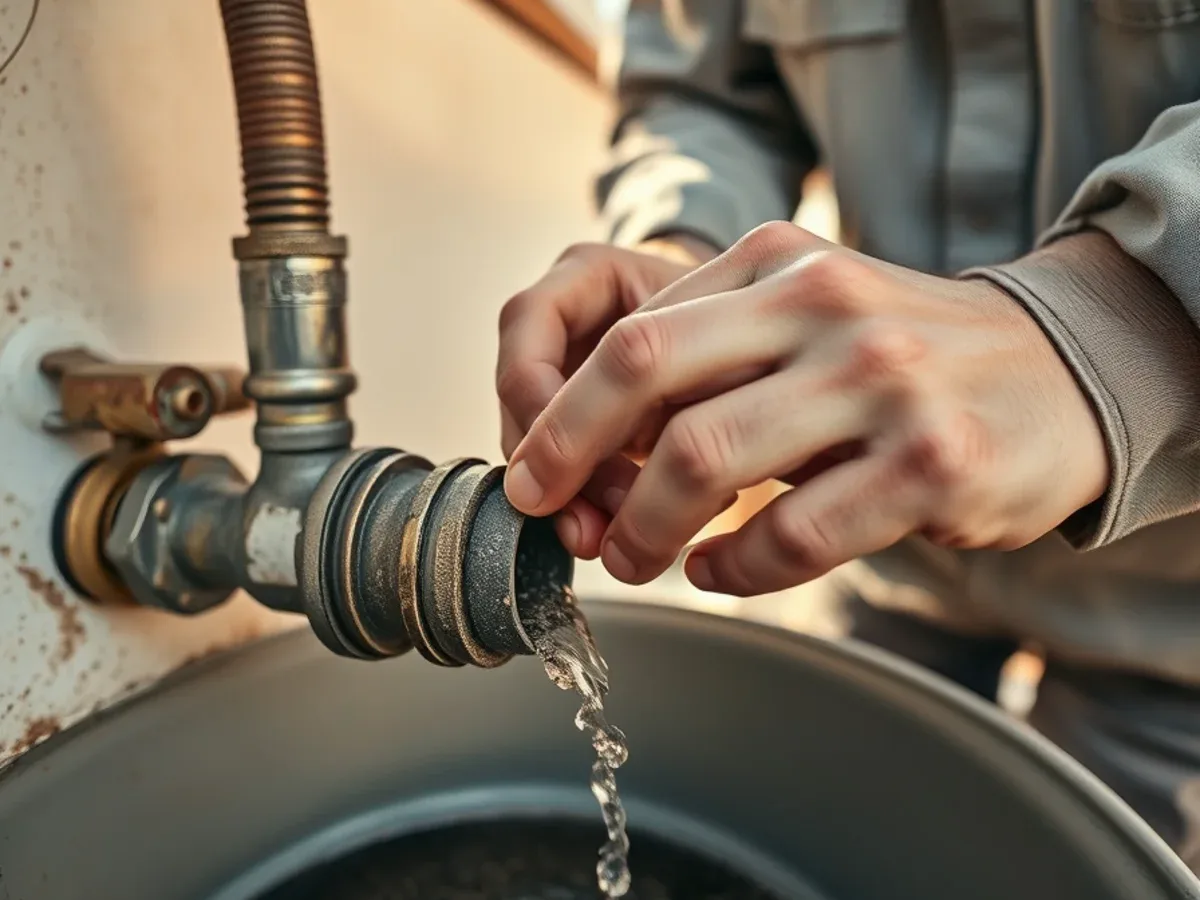 Sediment draining from a water heater during a flush in Apache Junction