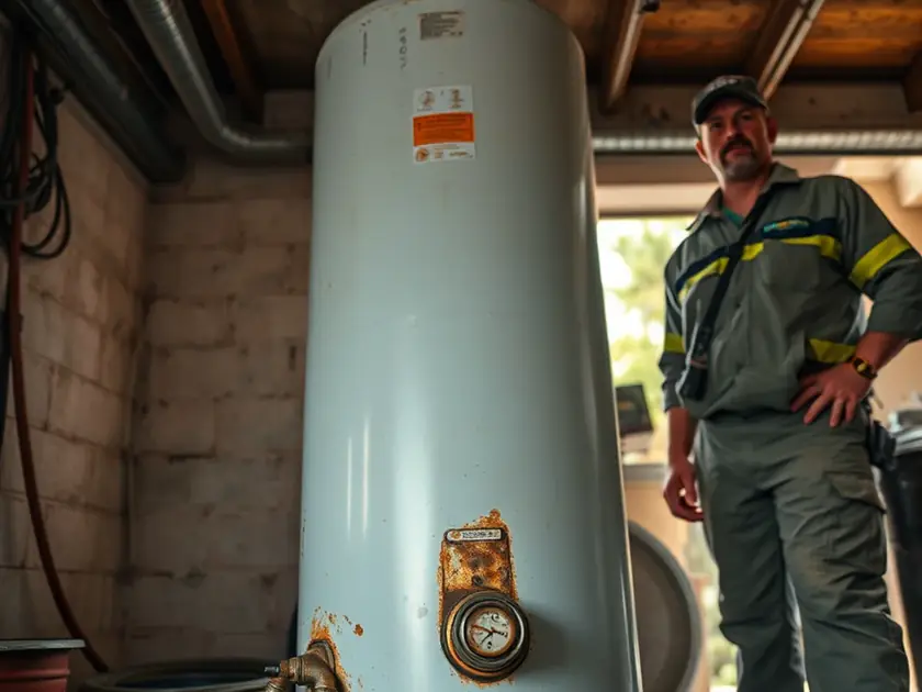 Sediment drained from a water heater tank at an Apache Junction home showing heavy hard water scale