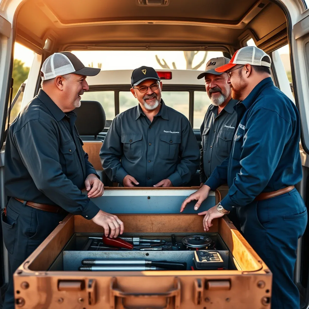 The AllStar Home Services team of three plumbers working together at a job site in Apache Junction, AZ